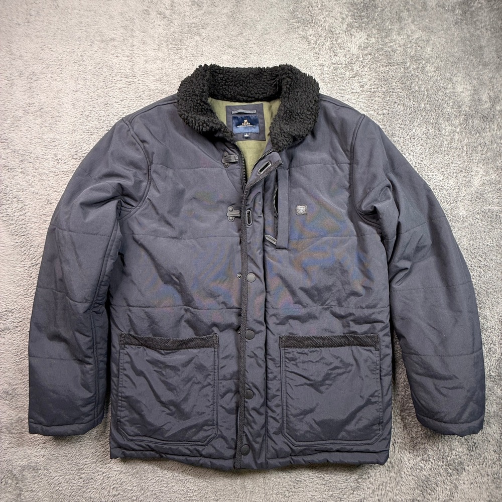 Roark Axeman II Insulated Jacket Mens L Navy Excellent Sherpa Collar RJ288